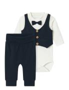 Nbmadam Ls Body Set Noos Langermet Bodysuit Navy Name It