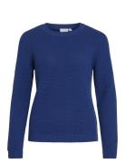 Vidalo O-Neck L/S Knit Top- Noos Tops Knitwear Jumpers Blue Vila