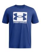 Ua Abc Camo Boxed Logo Ss Sport T-shirts Short-sleeved Blue Under Armo...