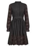 Nuingrid Dress Knelang Kjole Black Nümph