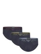 Men's Knit 3-Pack Brief Underbukser Y-frontunderbukser Navy Emporio Ar...