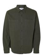 Slh-Heavy Twill Overshirt Ls Noos Tops Overshirts Green Selected Homme