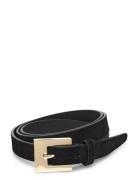 Slim Suede Belt Belte Black GANT