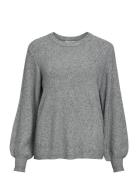 Objditte Re L/S Knit Pullover Noos Tops Knitwear Jumpers Grey Object