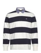 Reg Chambray Stripe Heavy Rugger Tops Polos Long-sleeved Navy GANT