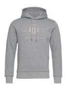 Reg Tonal Shield Hoodie Tops Sweat-shirts & Hoodies Hoodies Grey GANT