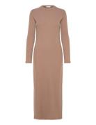 Daniela Rib Dress Maxikjole Festkjole Beige Once Untold