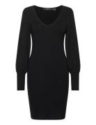 Vmhollykarispuff Ls V-Neck Dress Ga Boo Knelang Kjole Black Vero Moda