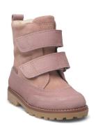 Boots - Flat - With Velcro Vinterstøvletter Med Borrelås Pink ANGULUS