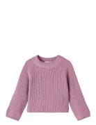 Nmfvenja Ls Loose Short Knit Tops Knitwear Pullovers Pink Name It