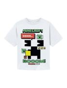 Nkmsanti Minecraft Ss Nreg Top Bfu Tops T-shirts Short-sleeved White N...