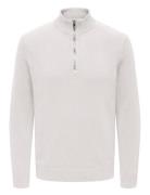 Onsfabian Life Reg 7 Half Zip Knit Tops Knitwear Half Zip Jumpers Whit...