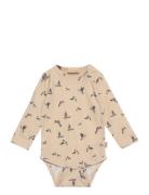 Body L/S Printed Bodies Long-sleeved Beige Petit Piao