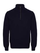 Kurano Tops Knitwear Half Zip Jumpers Navy BOSS