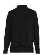 Viostria Rollneck L/S Knit Top-Noos Tops Knitwear Jumpers Black Vila