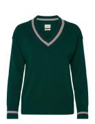 Superfine Lambswool Cont V-Neck Tops Knitwear Jumpers Green GANT