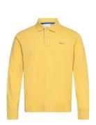 Reg Contrast Pique Ls Rugger Tops Polos Long-sleeved Yellow GANT