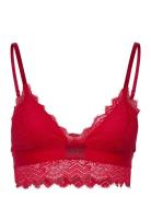 Triangle Padded Lace Lingerie Bras & Tops Soft Bras Bralette Red HUGO