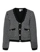 Yascharla Ls Sequin Knit Cardigan Vattert Jakke Black YAS