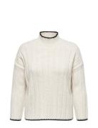 Carchick Stitch Ls Highneck Pull Knt Tops Knitwear Jumpers White ONLY ...