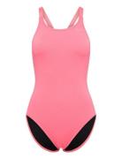 Nike W Fast Back Piece Solid Sport Swimsuits Pink NIKE SWIM