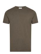 Basic Tee S/S Tops T-shirts Short-sleeved Khaki Green Lindbergh