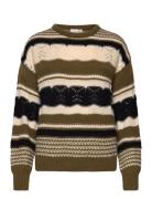 Ihastra Ls Tops Knitwear Jumpers Khaki Green ICHI