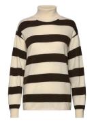 Eco Wool Stripe Kally Sweater Tops Knitwear Turtleneck Cream Mads Nørg...