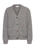 Nuzindi Short Cardigan Tops Knitwear Cardigans Grey Nümph