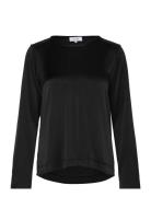 Lr-Gunhilda Tops Blouses Long-sleeved Black Levete Room