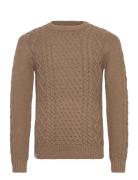 Shoal Knit Tops Knitwear Round Necks Beige Makia