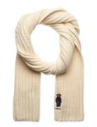 Polo Bear Rib-Knit Scarf Accessories Scarves Winter Scarves Cream Polo...