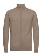 Inancona Full Zip Tops Knitwear Full Zip Jumpers Beige INDICODE