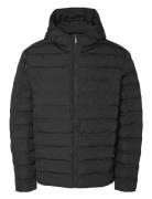 Slhbarry Quilted Hoodjacket Noos Fôret Jakke Black Selected Homme