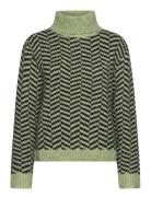 Ihbansie Ls Tops Knitwear Turtleneck Green ICHI