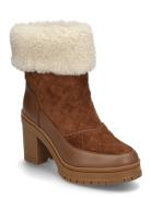 ine Shearling-Trim Suede Bootie Shoes Boots Ankle Boots Ankle Boots Wi...