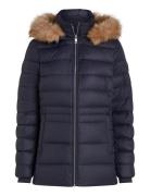 Tyra Down Jacket With Fur Fôret Jakke Navy Tommy Hilfiger