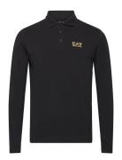 Polo Shirt Tops Polos Long-sleeved Black EA7