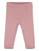 Cotton Ribbed Leggings Bottoms Leggings Pink Mango