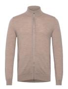 Hampshire Tops Knitwear Full Zip Jumpers Beige Reiss