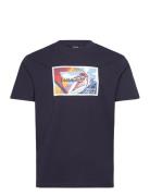 Portalet Short Sleeve T-Shirt Tops T-shirts Short-sleeved Navy Napapij...