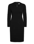 Scuba Crepe Cut Out Neck Dress Kort Kjole Black Calvin Klein