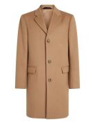 Fine Wool Blend Coat Ullfrakk Frakk Beige Calvin Klein