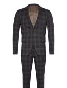 Checked Stretch Suit Dress Brown Lindbergh