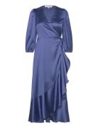 Camilja Dress Knelang Kjole Blue A-View