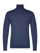 Merino Knit Roll-Neck Tops Knitwear Turtlenecks Navy Lindbergh