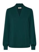 Fqyrsa-Blouse Tops Blouses Long-sleeved Green FREE/QUENT