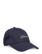 Script Washed Cotton Cap Accessories Headwear Caps Navy GANT