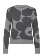 Aukio Unikko Tops Knitwear Jumpers Grey Marimekko