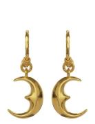 Moonie Earring Øredobber Smykker Gold Maanesten